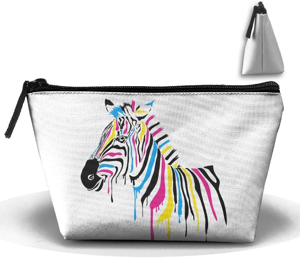 Colored Zebra Makeup Bag Storage Portable Travel Wash Tote Zipper Wallet Handbag Carry Case