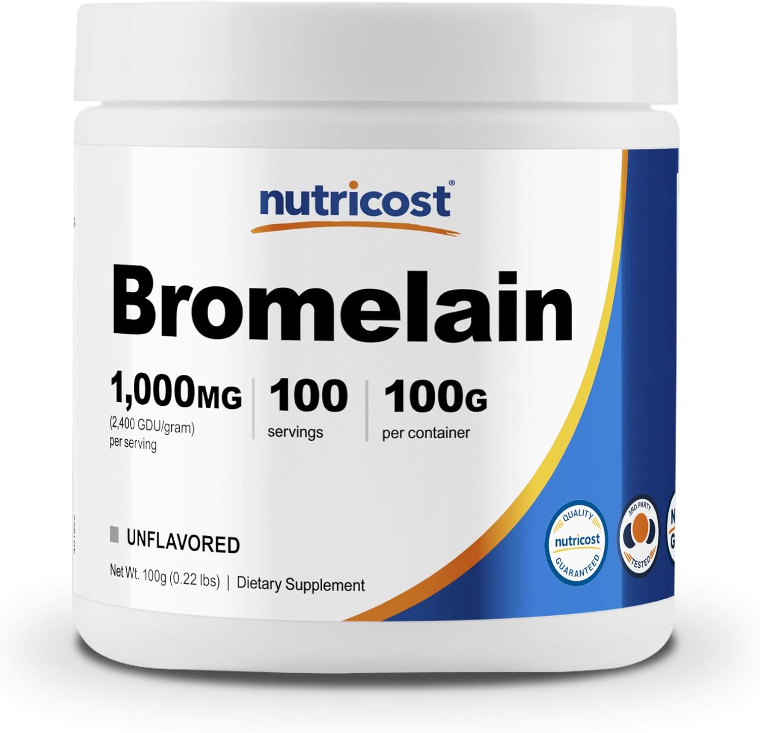 Nutricost Bromelain Powder 100 Grams - Bromelain (2400 GDU/g), Non-GMO, Vegan, Gluten Free: Health & Personal Care