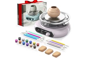 Alldeer Mini Pottery Wheel Kit - 4.7" Electric Clay Wheel with Foot Pedal, Adjustable Speed & Forward/Reverse Rotation Cerami