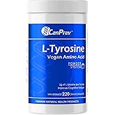 CanPrev L-Tyrosine Vegan Amino Acid Powder 220g - 5g Per Scoop for Focus, Clarity & Cognitive Support, Brain Function & Memor