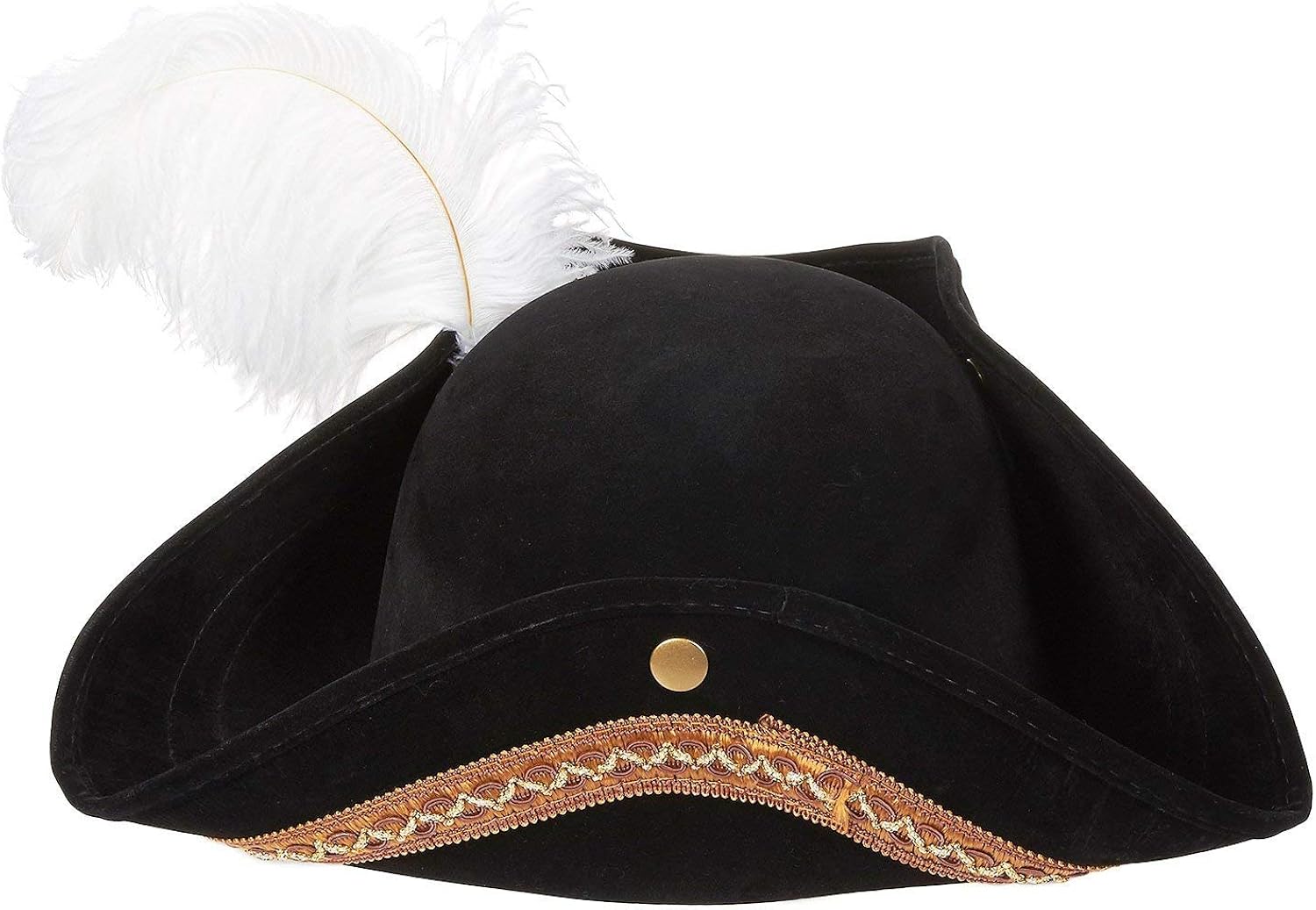 Juvale Tricorn Pirate Hat for Halloween, Colonial Revolutionary War Theme Birthday Party Costume, Adult Black: Clothing