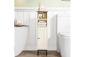 Hzuaneri Bathroom Storage Cabinet, Corner Floor Cabinet with Shelves, Customized Door Opening Direction, Bathroom Organizer w