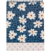 Steel Mill &amp; Co. Large Top Spiral Notebook, Leopard Daisy | 11" x 8.5" Journal with Durable Hardcover, 160 College Ruled Pages, Rounded Corners, and Pocket Page