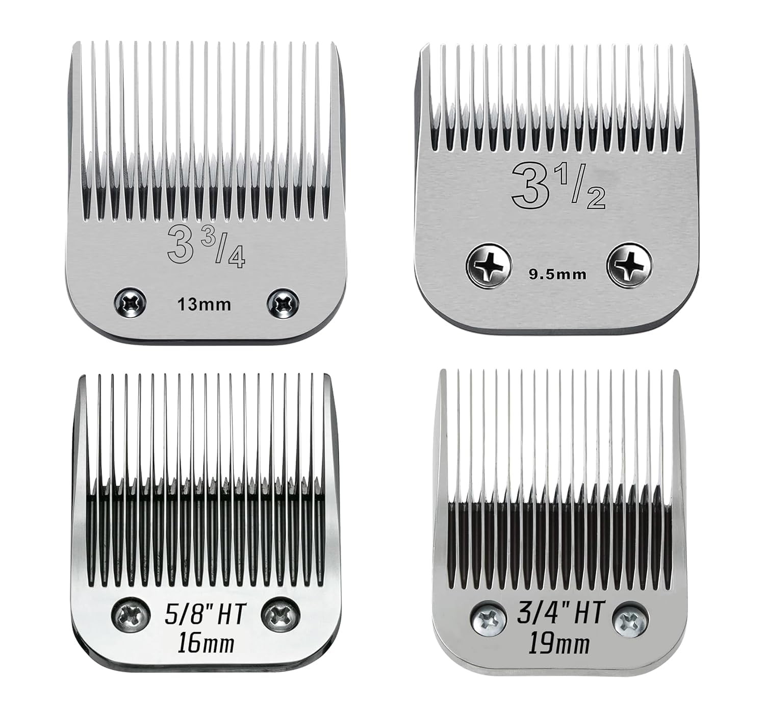 Photo 1 of 4 Pack Large Size Detachable Replacement Blades set,compatible with oster Classic 76/Star-Teq/Power-Teq andi A*dis AGC,BDC,BGC,MBG Series Clippers?size from 3/8 to 3/4 -Inch?9.5-19mm?