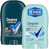 Degree Travel Deodorant Variety 72-Pack (36 Cool Rush + 36 Shower Clean) – 72H Body Heat Activated Mini Antiperspirant, 0.5 Oz Ea
