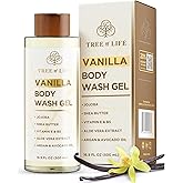 Tree of Life Vanilla Body Wash Gel - Moisturizing Shower Gel with Jojoba Oil and Shea Butter Hydrating Body Wash for Sensitive Skin and All Skin Types, 16.9 fl oz