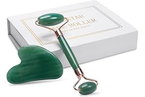 XYZBSTAR Jade Roller for Face, Facial Roller Massager Skin Care Tool, Gua Sha Facial Tools for Face, Neck, Eyes, Reduce Puffiness of The Skin (Green)