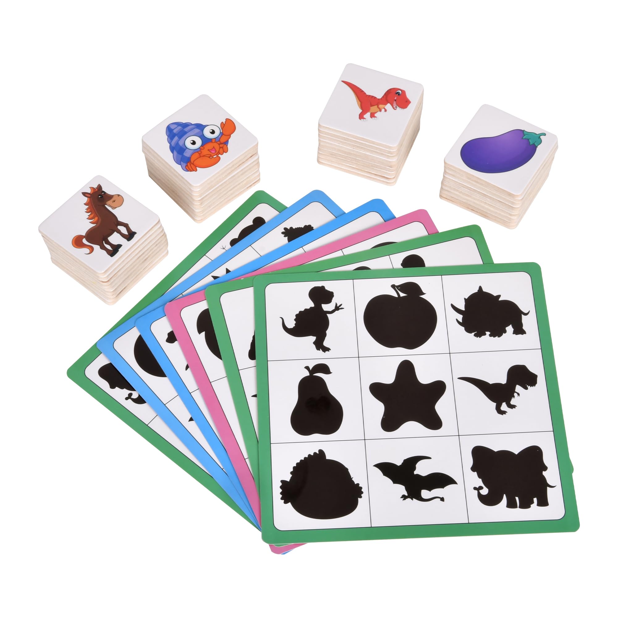 Photo 1 of WNWL Wooden Shape Matching Games, Shadow Matching Puzzle Games Montessori Wooden Sorting and Stacking Toys, Children's Image Play Toys, Boys, Girls Preschool Learning Toys Activity Gifts (White)