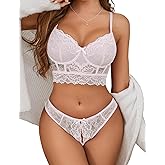 Avidlove Lingerie Set for Women Lace Bra and Panty Sets 2 Piece Underwired Matching Underwear Outfits S-XXL