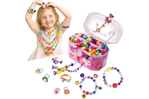 BIRANCO. Pop Beads, Jewelry Making Kit - Arts and Crafts for Girls 3-7 Years Old, Snap Beads Toys - Necklace, Bracelet, Ring Creative DIY Set - 520 pcs