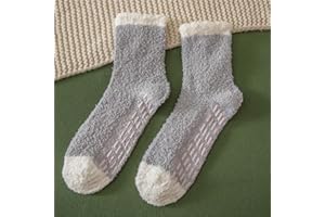 Women’s Non-Slip Fuzzy Socks - Cozy Soft Fluffy Socks with Grips, Winter Warm Slipper Socks for Daily Wear