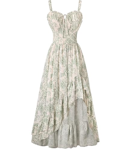 Women Floral Corset Dress Formal Cocktail Dresses Going Out Casual Sundress Flowy Thigh Spaghetti Strap Vintage Dress White S at Amazon Women's Clothing store