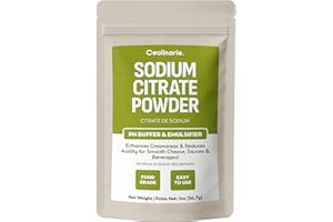 Coolinario Sodium Citrate Powder (2 Oz) pH Buffer & Emulsifier for Smooth Cheese, Sauces & Beverages | Enhances Creaminess & 