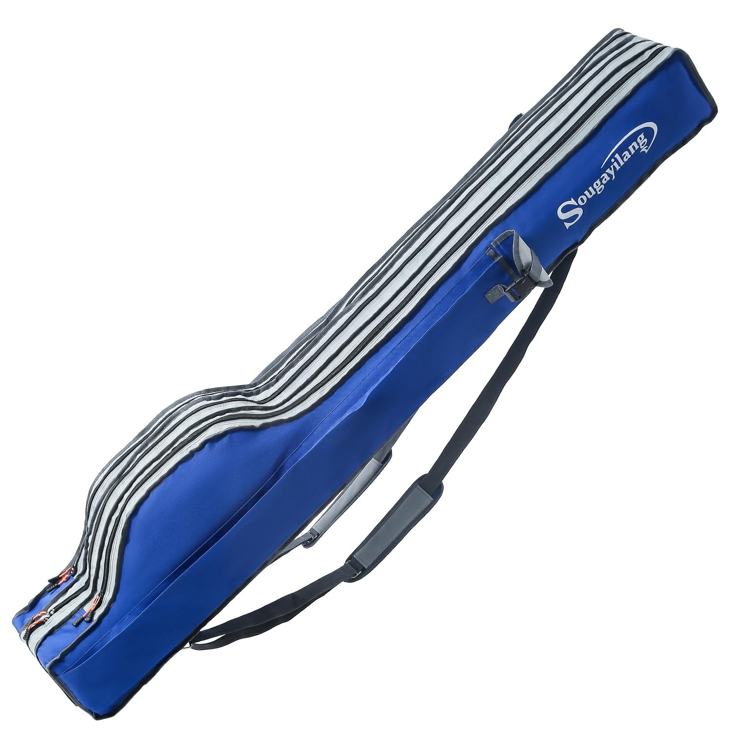 Sougayilang Fishing Rod Bag Portable Fishing Tackle Bag, 3-Layer Fishing Bag Outdoor Fishing Carrier Bag Reel Tackle Tool Carry Case Carrier Rod Tackle Bag 160cm High-Capacity