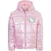 Hello Kitty Girls Hooded Zip Up Puffer Jacket Little Kid to Big Kid Sizes (5-14-16)