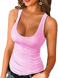 Deerludie & T Womens Scoop Neck Ribbed Tank Tops