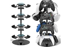 Headset Stand 4 Tiers for Desk, Rotatable Gaming Controller Stand Compatible with PS5/PS4/Xbox/Switch/PS Portal/Phone, Univer