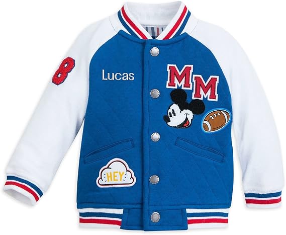 Amazon Co Jp ディズニー Disney Us公式商品 ミッキーマウス ジャケット 名入れ 赤ちゃん ベビー 男の子 女の子 Mickey Mouse Varsity Jacket For Baby Personalizable 並行輸入品 9 12ヶ月 服 ファッション小物