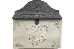 The Nifty Nook I Vintage Style Post Box I Nostalgic Charm Home Decor I Farmhouse Design I 12.75" Width x 13.75" Height (White Horizontal)