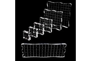 LYGCHII 7Pcs Acrylic Stamp Block, Assorted Sizes Clear Acrylic Mounting Blocks Set, Decorative Stamp Blocks for Scrapbooking Crafts Card Making