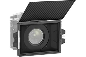 NEEWER Mini Matte Box with a 4"x5.65" Filter Tray, Carbon Fiber Flag, 4 Circular Lens Ring Adapters (67/72/77/82mm), Compatib