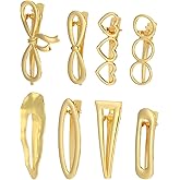 8Pcs Gold Hair Clips No Slip Metal Hair Barrettes Cute Golden Hairs Clip for Women Girls Hairs Styling