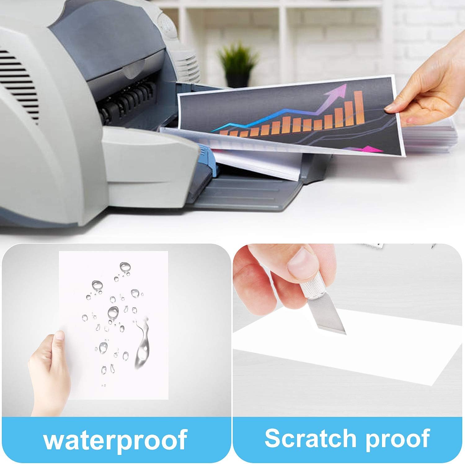 Sticker Paper for Inkjet Printer 30 Sheets Vinyl Sticker Paper Glossy Waterproof - Size 8.5''x11" A4 - Inkjet & Laser Printer: Office Products