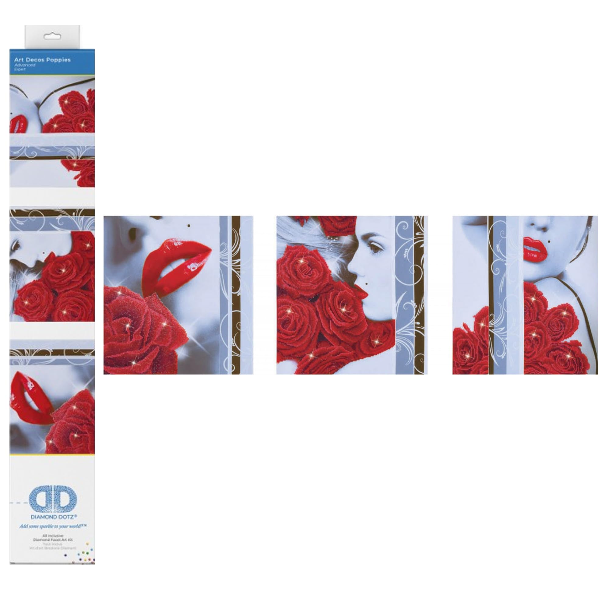 DIAMOND DOTZ Painting, Beginner Kit, Canvas, Assorted, 142x47cm