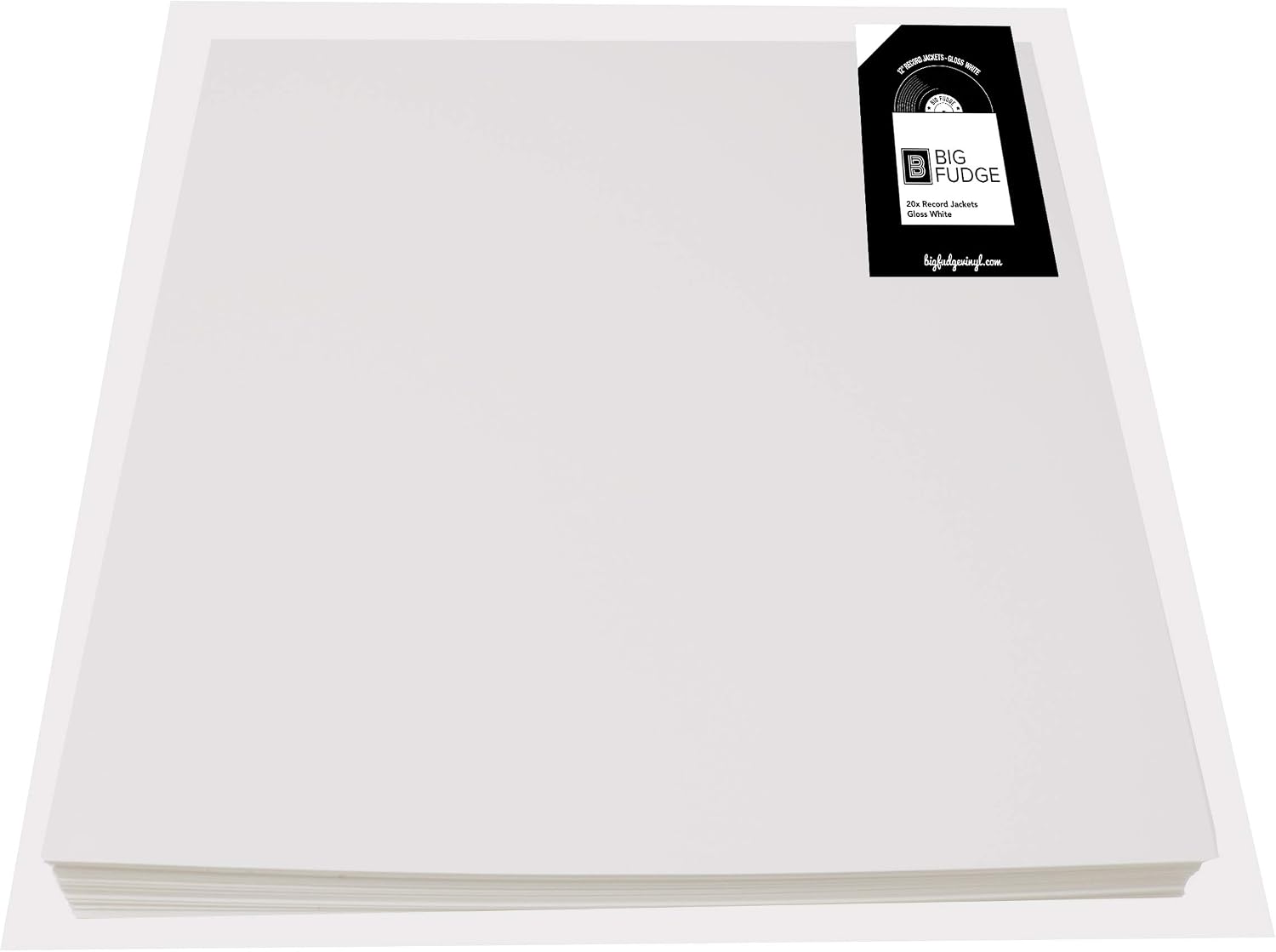 BIG FUDGE Pro Blank Album Jackets, 12 Inch x White, 20 Vinyl Record Covers (350gsm) - Image 3