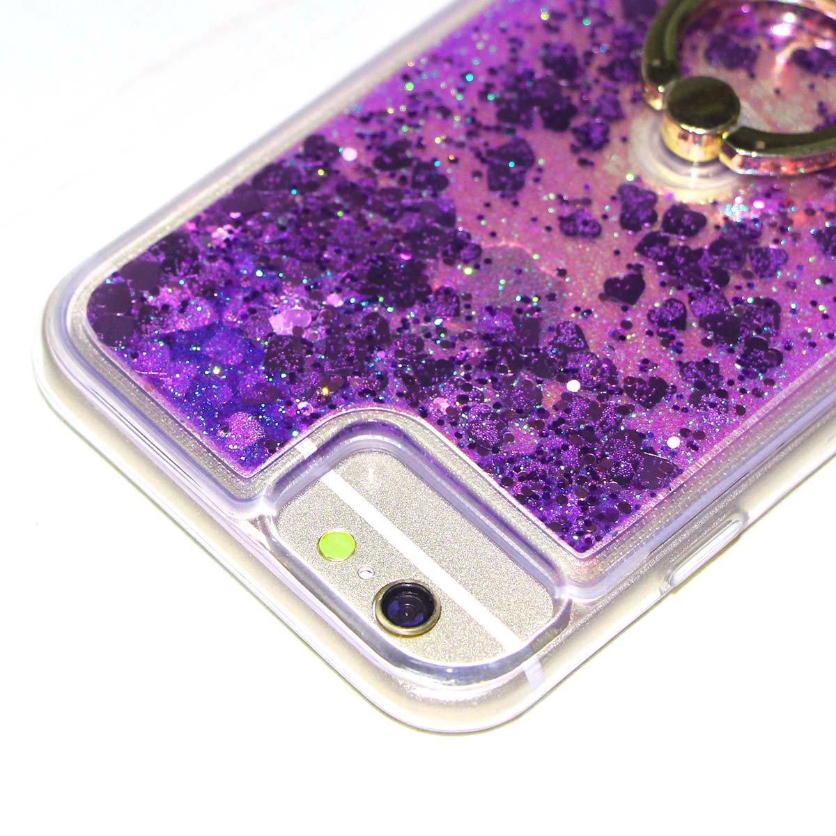 iPhone 7 Case for Girls,iPhone 6S Case,i-Dawn iPhone 6 6S 7 Crystal Clear Soft TPU Glitter Bling Liquid Floating Quicksand Case Cover with Stand (Purple)