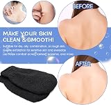 Sibba Exfoliating Gloves, 2 Pairs Body Scrubber for Dead Skin, Black view 4
