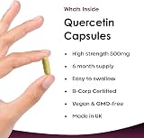 New Leaf Quercetin 500mg High Strength 180 Vegan Capsules UK Made view 2