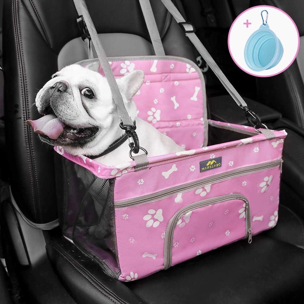MARSLABO Small Dog Car Seat, Dog Car Booster Seat with
