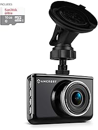 Amcrest Full-HD 1080p Dash Camera ACD-830B (Black) Car DVR Dashcam with 16GB Micro SD Card, Suction Cup Mounting Bracket, 160 Degree Wide Viewing Angle