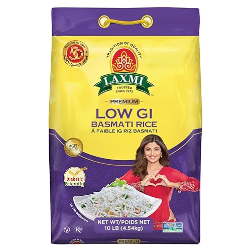 Laxmi Diabetic Friendly Basmati Rice w/Lower G.I. Index Value - 10lb