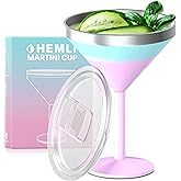 Hemli Martini Glass, Stainless Steel Insulated Martini Tumbler, 10 oz Cocktail Cup