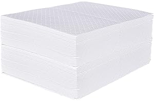 Aain® Oil Absorbent pad, Heavyweight Absorbent pad 15" x 20" Polypropylene, White 100 Pieces