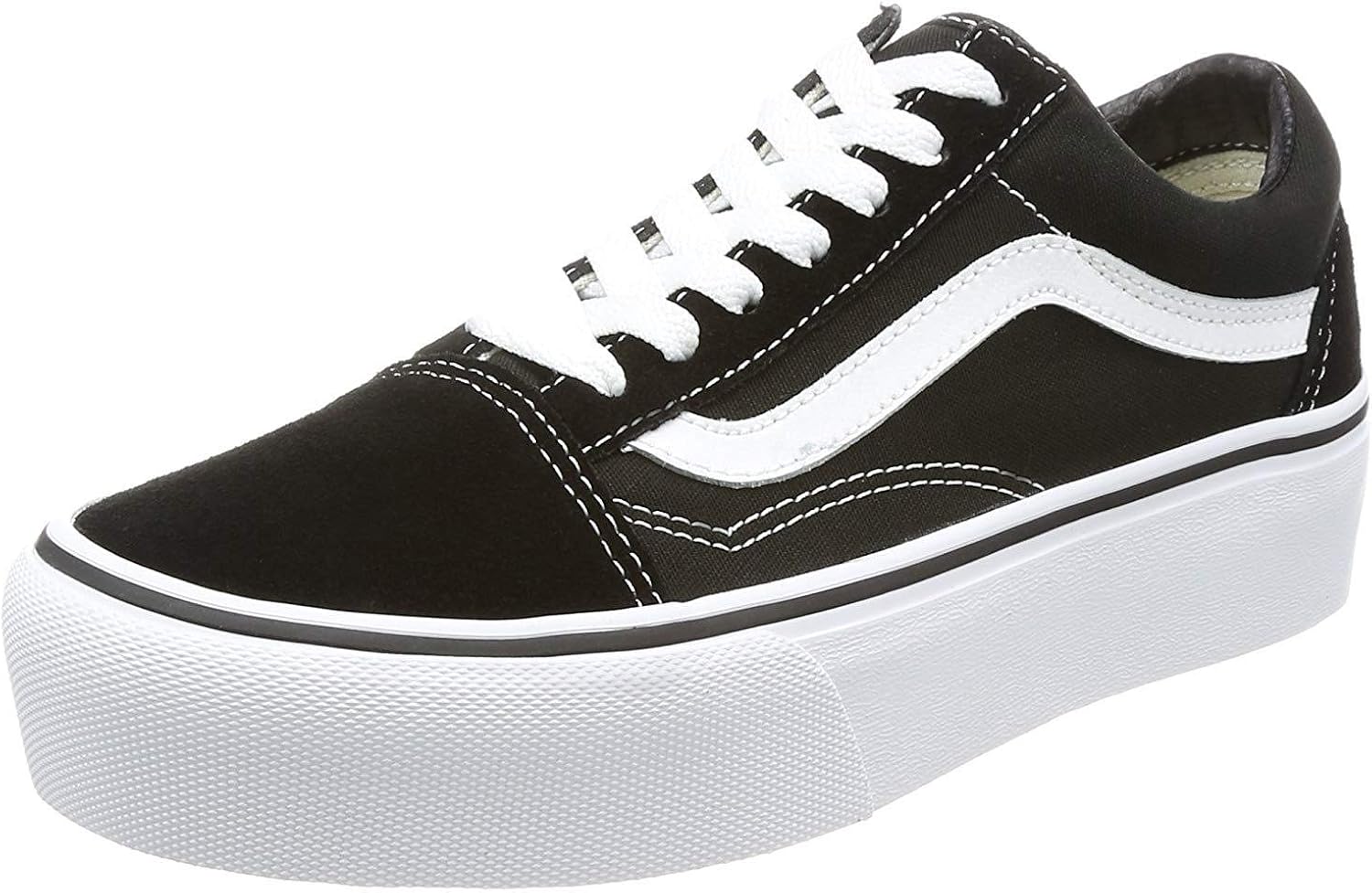 vans platform black white