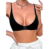 OYOANGLE Womens Front Close Bra Wireless Sexy Comfortable Seamless Bras No Padding Bralette