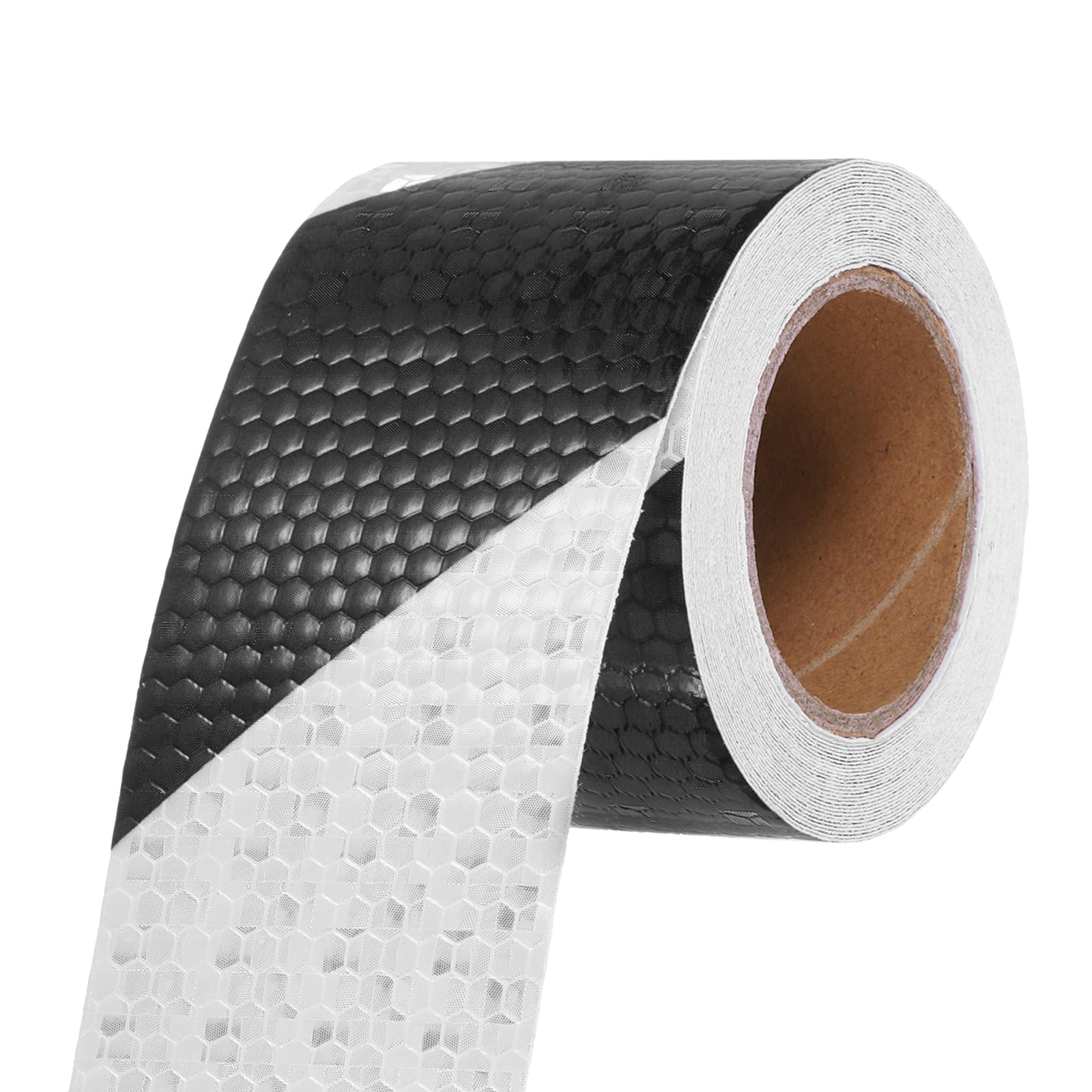 Photo 1 of MECCANIXITY Reflective Tape, 2 Inch x 16 ft Warning Safety Sticker Night Reflectors Self-Adhesive Trailer Reflector Twill Tape for Cars Trucks Trailer, Black White