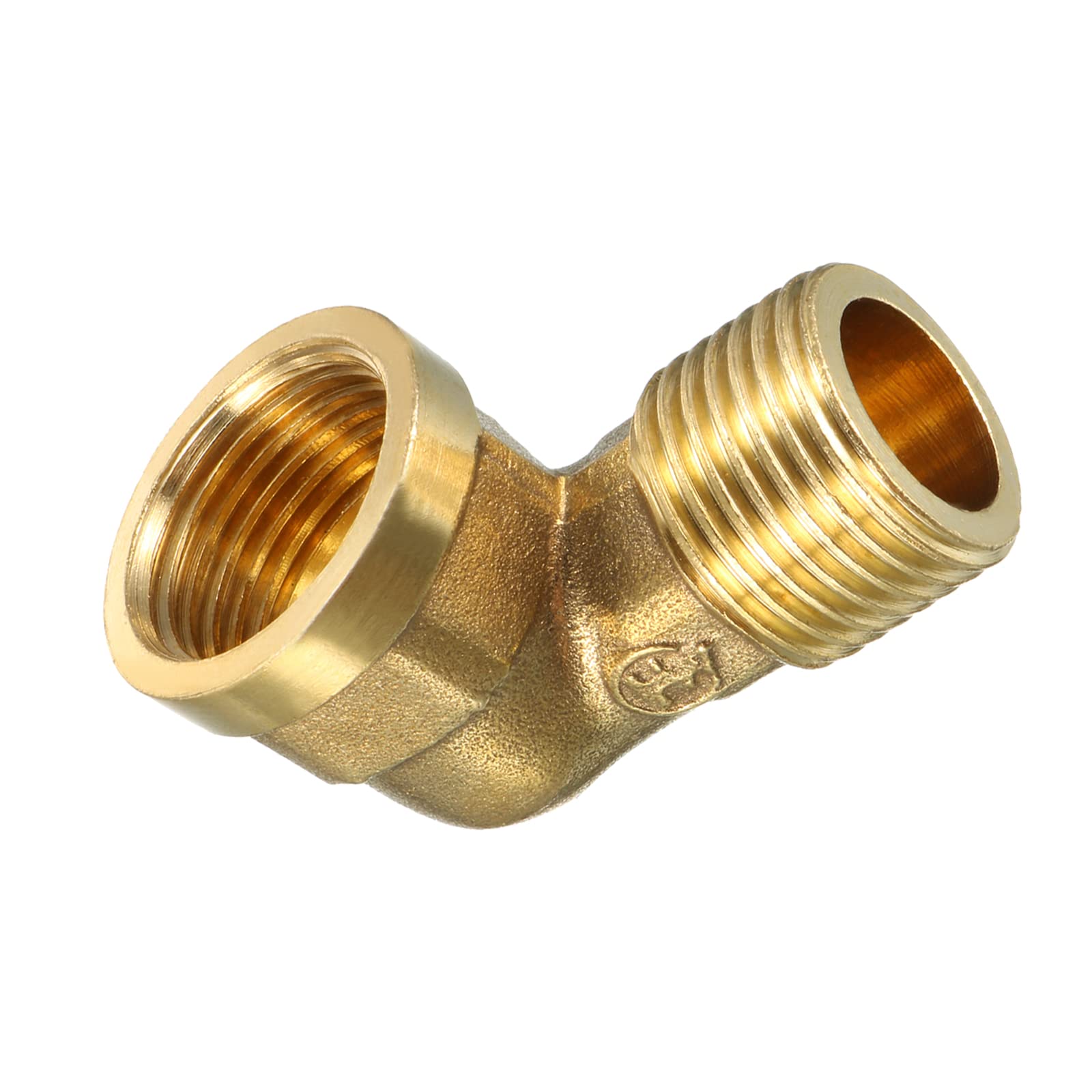 DTGN 1/2 BSP x 1/2 PT (Male x Female) 90 Degree Brass Pipe Fitting - Good for Water Pipe System - Brass Elbow Adapter - Gold Tone