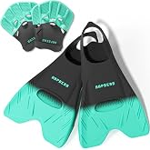 HAPBEAR Swim Fins with Hand Paddles for Kids, Youth &amp; Adults &ndash; Adjustable Short Blade Swim Training Fins, Swimming Flippers Set for Lap Swimming, Technique, Strength &amp; Endurance Training