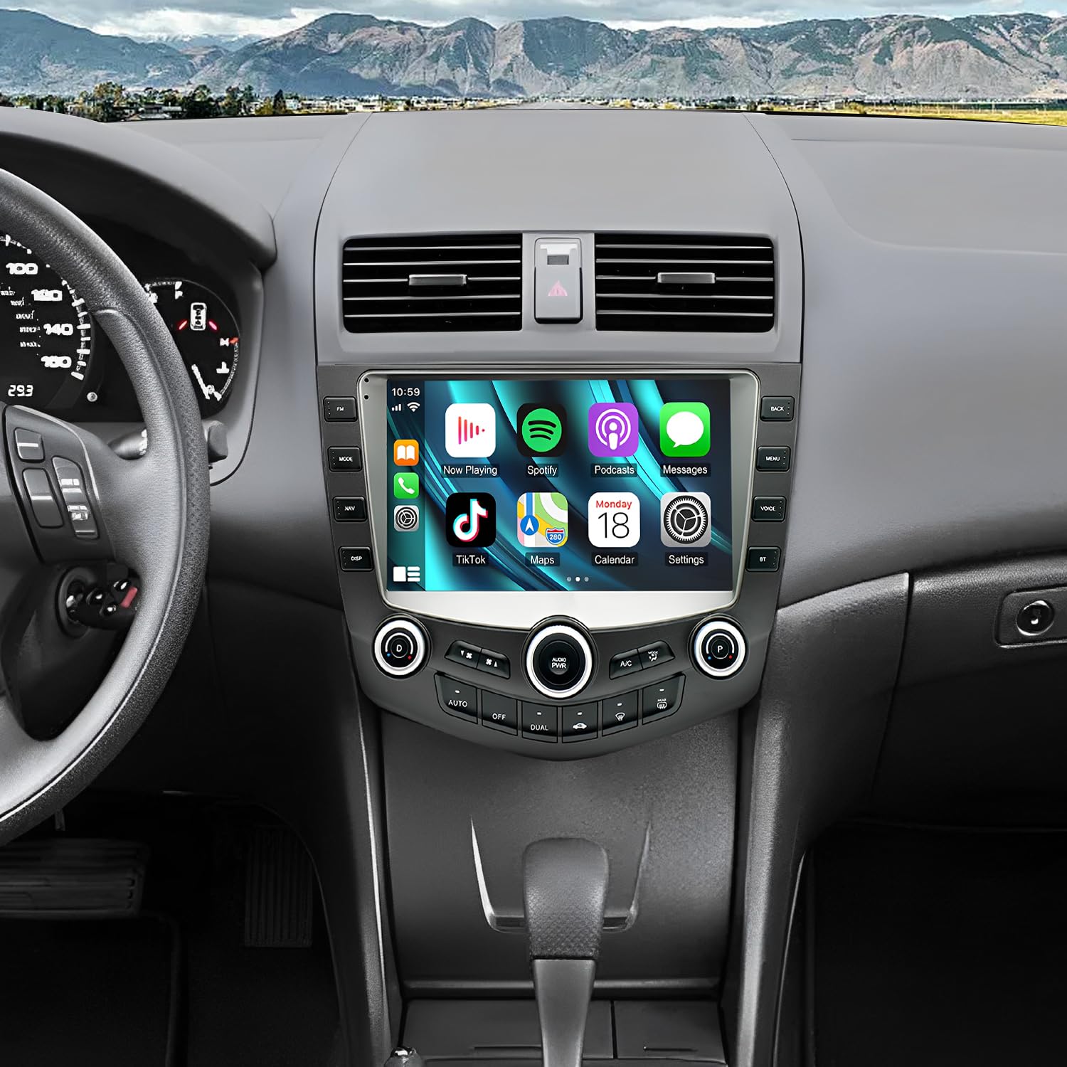 Photo 1 of 9 inch Android 13.0 Car Radio Stereo for Honda Accord 2003-2004-2005-2006-2007 Capacitive HD Touch Screen Mirror Link GPS Navigation Head Unit with WiFi Bluetooth USB FM Car Audio Steering Wheel