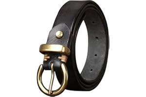 TYWestyles Womens Belt for Jeans Genuine Leather Belt Vintage Solid Brass Circle buckle Gift Box Packaging