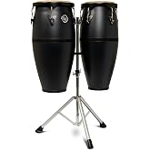Latin Percussion Discovery II Series Ultralight Conga Set with Stand, Onyx, LP646DII-OX