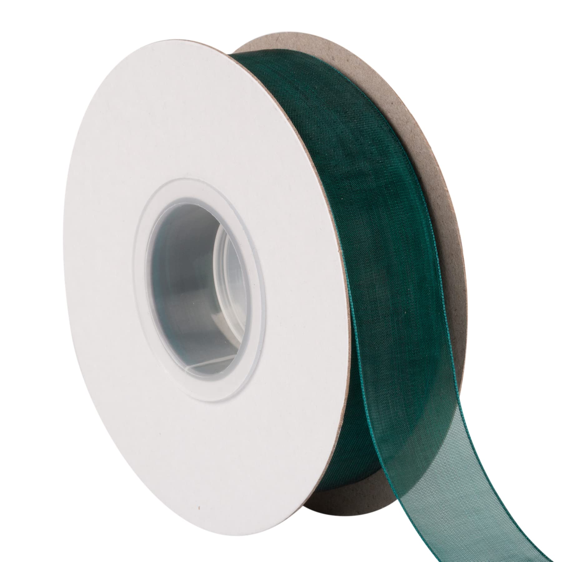 TEKDEERE 25mm Sheer Organza Ribbon,Teal Shimmer Chiffon Ribbon for DIY Crafts Wedding Party Decorations, Gift Wrapping Bridal Bouquets (45M)