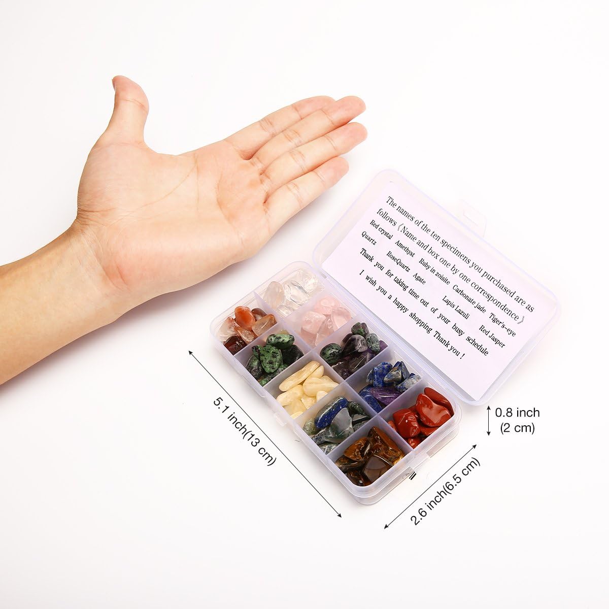 Crystal Quartz,1/2 lb 10-Stone Mix:Red Crystal.Amethyst,Red&Green Gem,Yellow Agate,Tiger's Eye,Turquoise,Rose Quartz,Green Olives,Lapis Lazuli,Red Agate, Raw Natural Crystals for Cabbing: Home & Kitchen