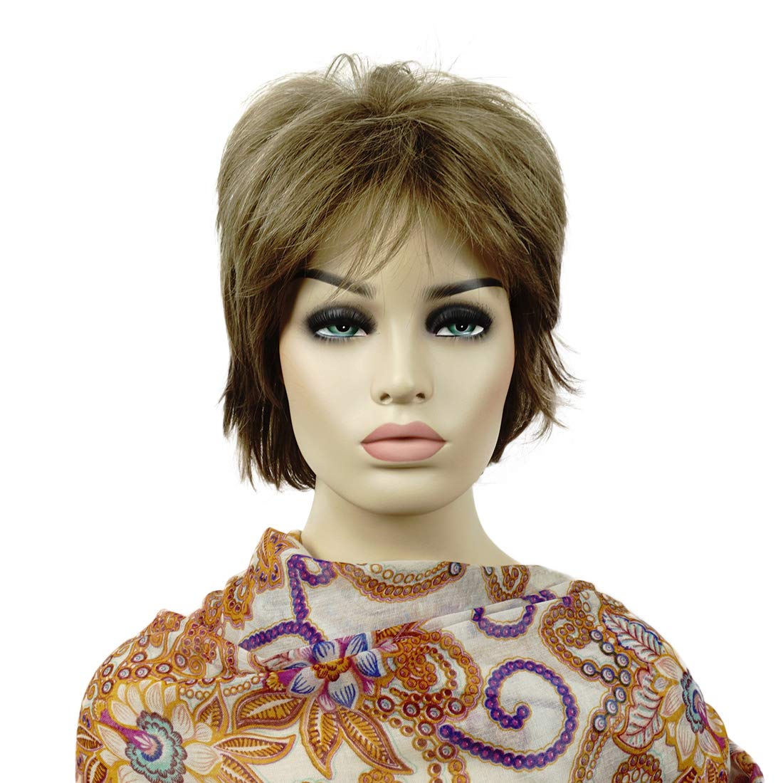 Lydell Short Layered Shaggy Full Synthetic Wigs (Light Golden Brown) — image 1
