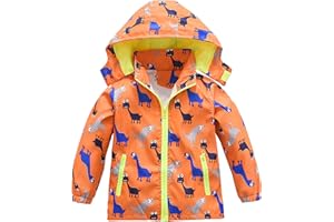 HZXVic Toddler Boys Raincoat Waterproof,Lightweight Kids Rain Poncho Jacket Windbreaker Outwear Coat