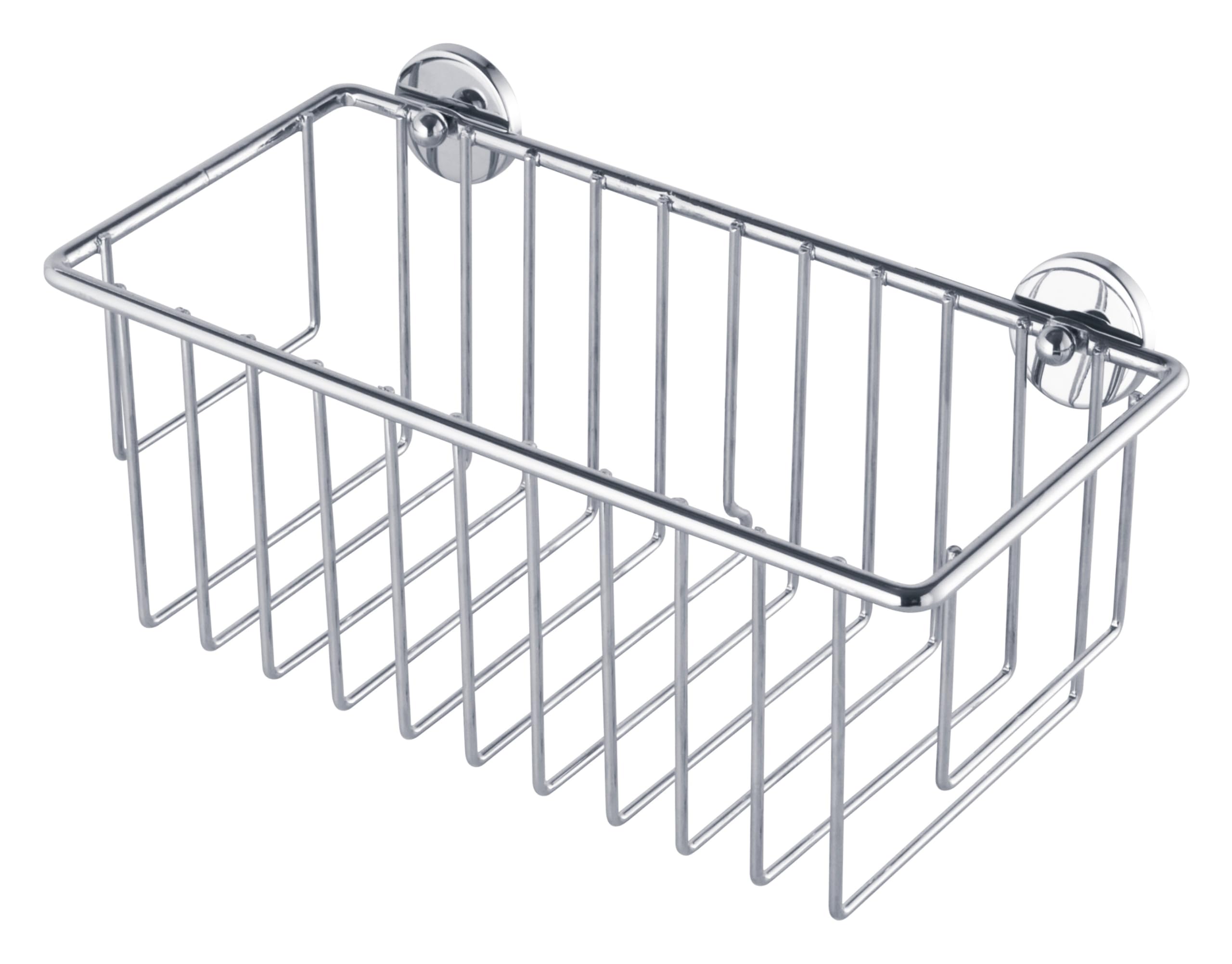 tesa Baath chromed shower caddy, steel, self-adhesive, adhesive mounting technology, 117mm x 250mm x 125mm